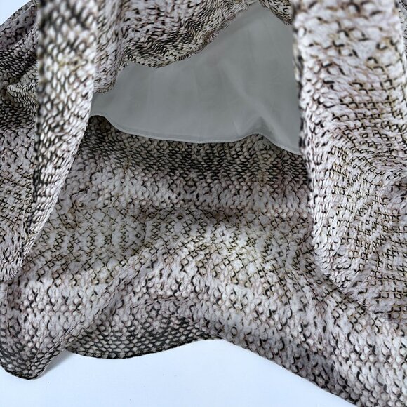 Great Jones Python Print Ruffle Midi Skirt Brown Beige Flowy Boho Size 12 - Picture 10 of 16